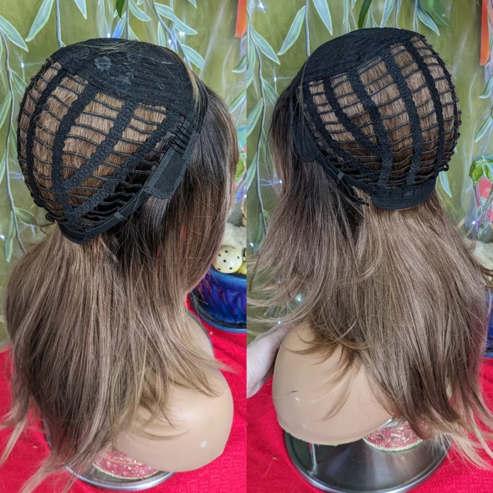 Mixed brunette highlights wig